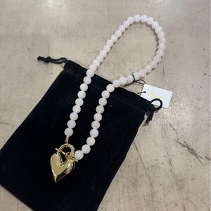 Piper• K  Gold Heart Necklace with rose quartz Beads
NEW DESIGN, FUN LOOK💕💛